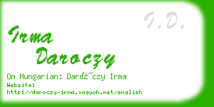 irma daroczy business card